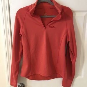 Comfy orange/red fleece/pull over.